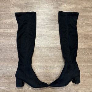 Black over the knee suede boots